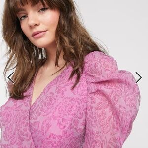 & Other Stories | Mini Bold Shoulder Wrap Dress In Violet-purple | Sz 4